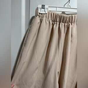 Women's Elastic-Waist Wide Leg Pants - Beige